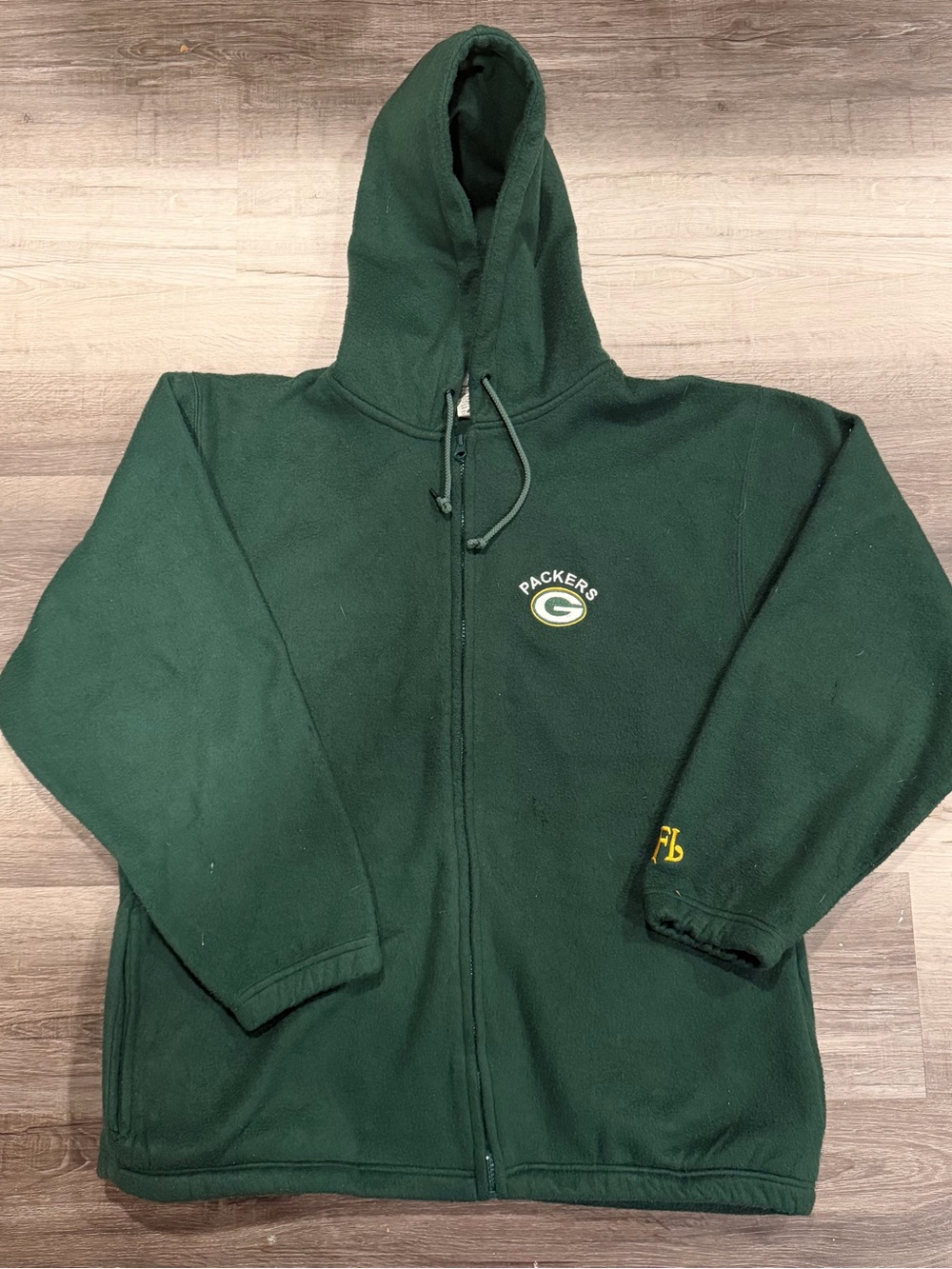 Pro Line NFL Mens XL Green Green Bay Packers Vintage Fleece Full Zip